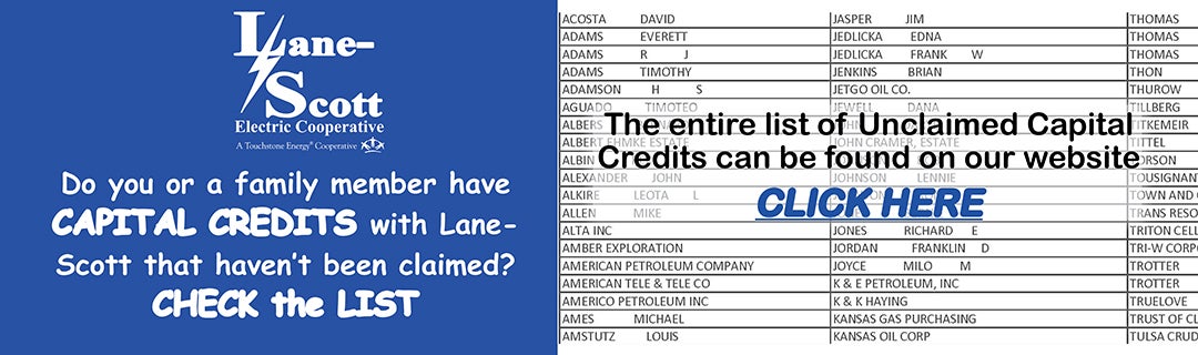 Unclaimed Capital Credit List
